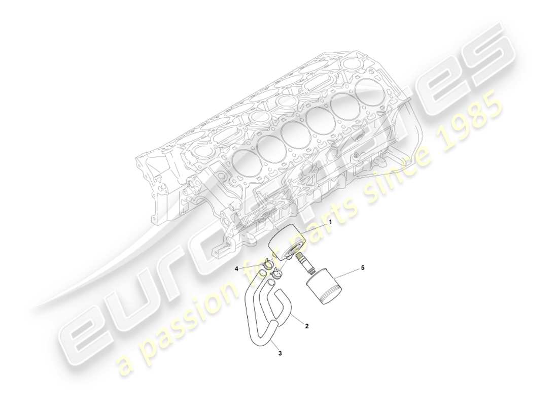 aston martin db7 vantage (2001) oil cooling system part diagram
