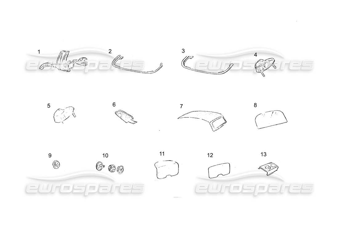 ferrari 250 gt (coachwork) cabriolet hood (continued) part diagram