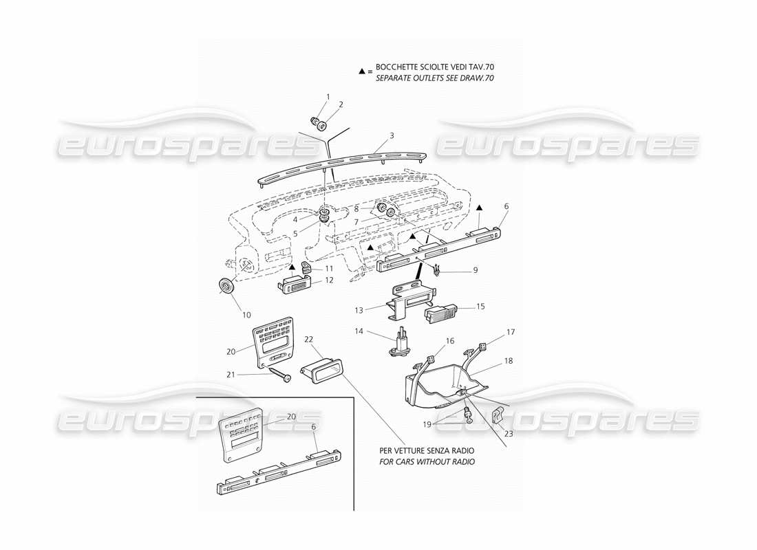 maserati qtp v6 evoluzione dashboard: components parts diagram