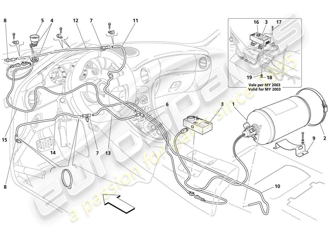 maserati trofeo fire-proof system parts diagram