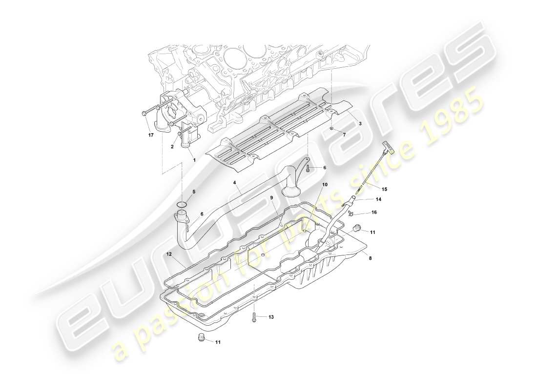 aston martin db7 vantage (1999) oil pump & sump part diagram