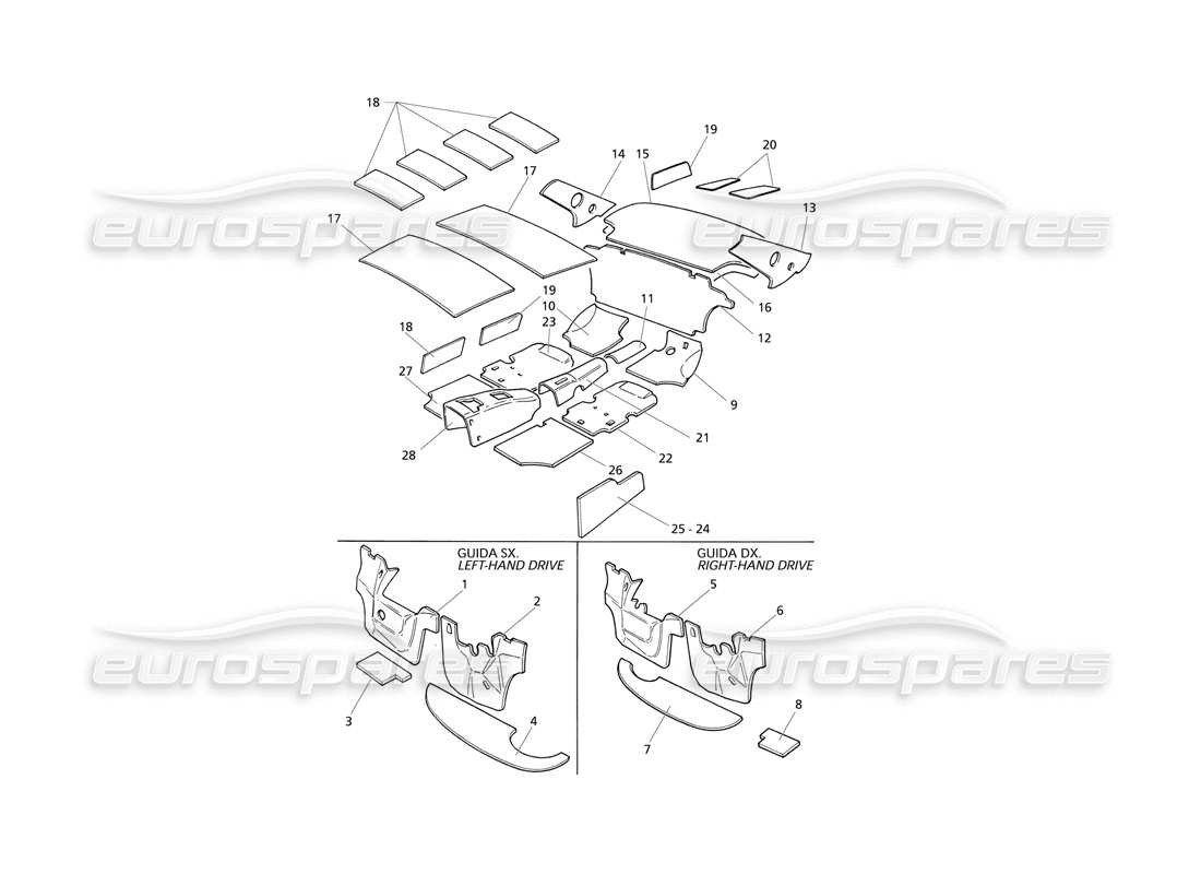 maserati qtp v8 evoluzione insulation parts diagram