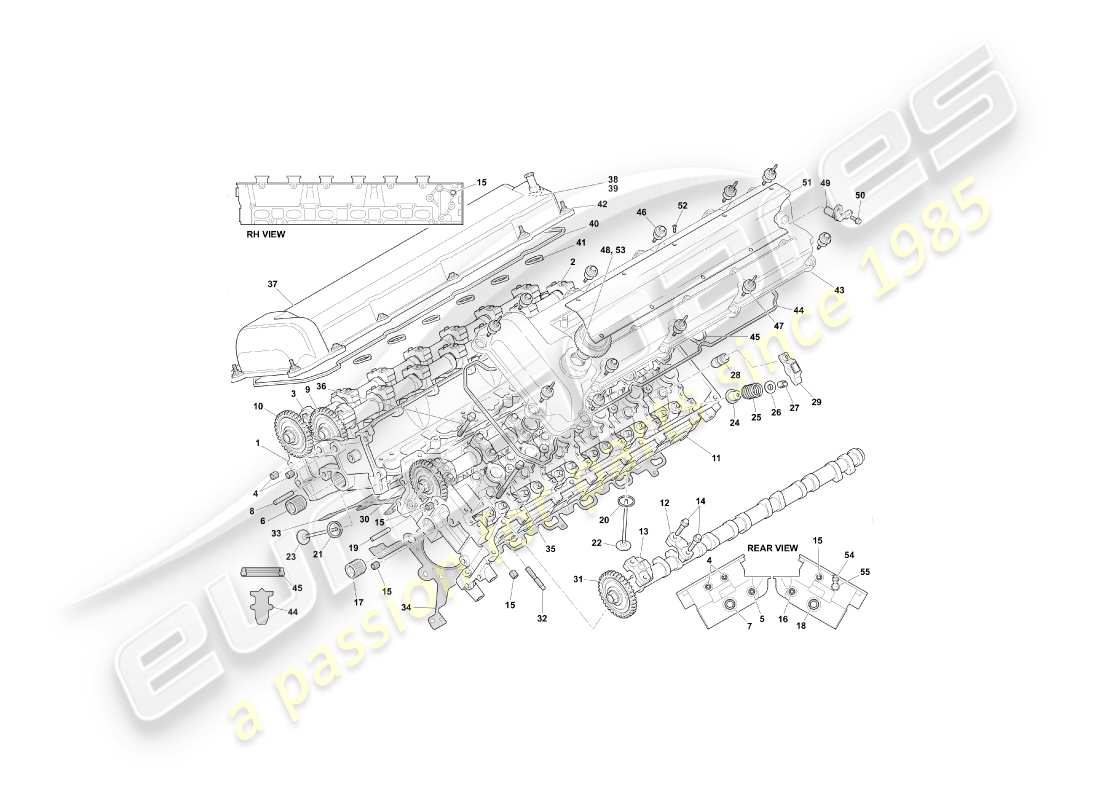 aston martin db7 vantage (1999) cylinder head part diagram