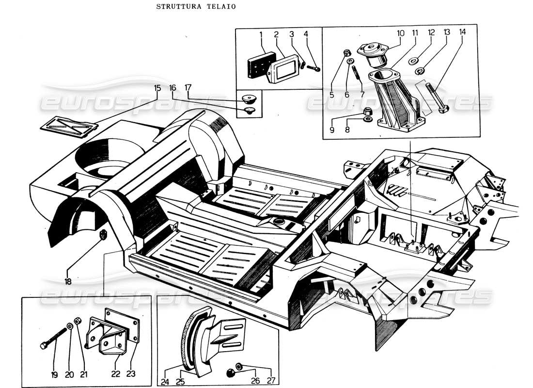 lamborghini espada chassis mountings part diagram