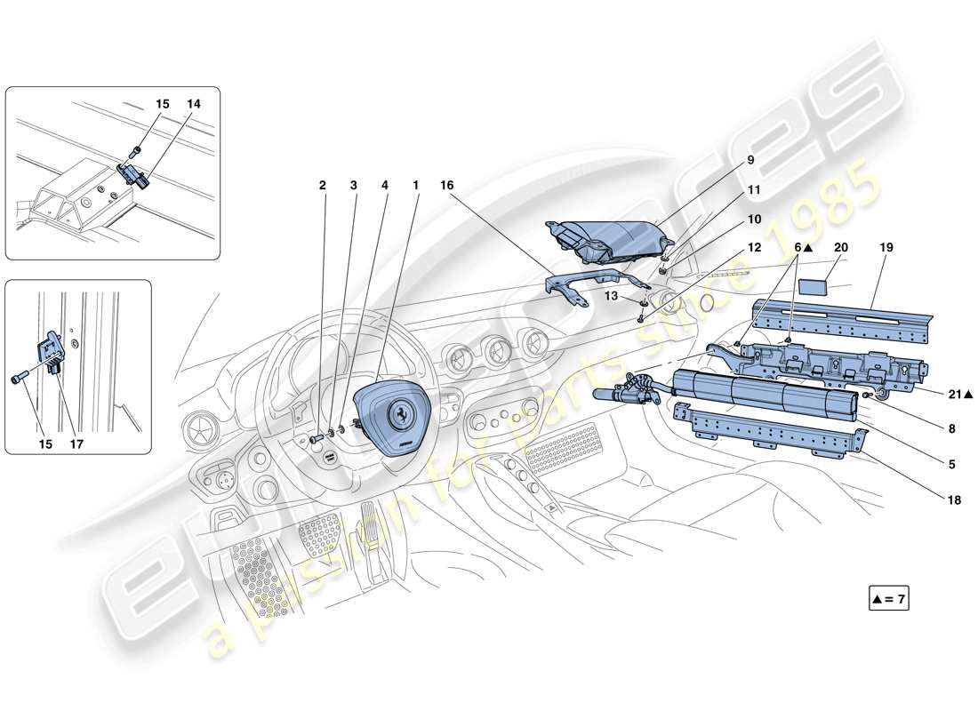 ferrari f12 berlinetta (usa) airbags part diagram