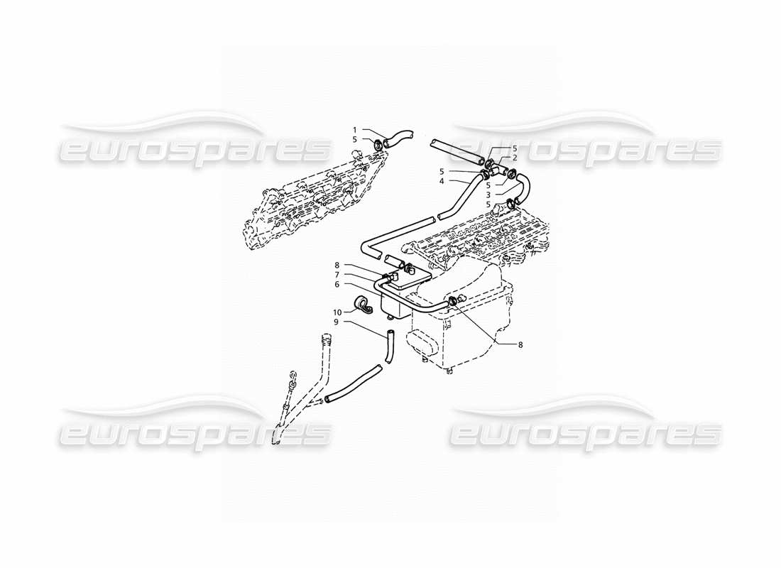 maserati qtp. 3.2 v8 (1999) oil vapour recovery parts diagram