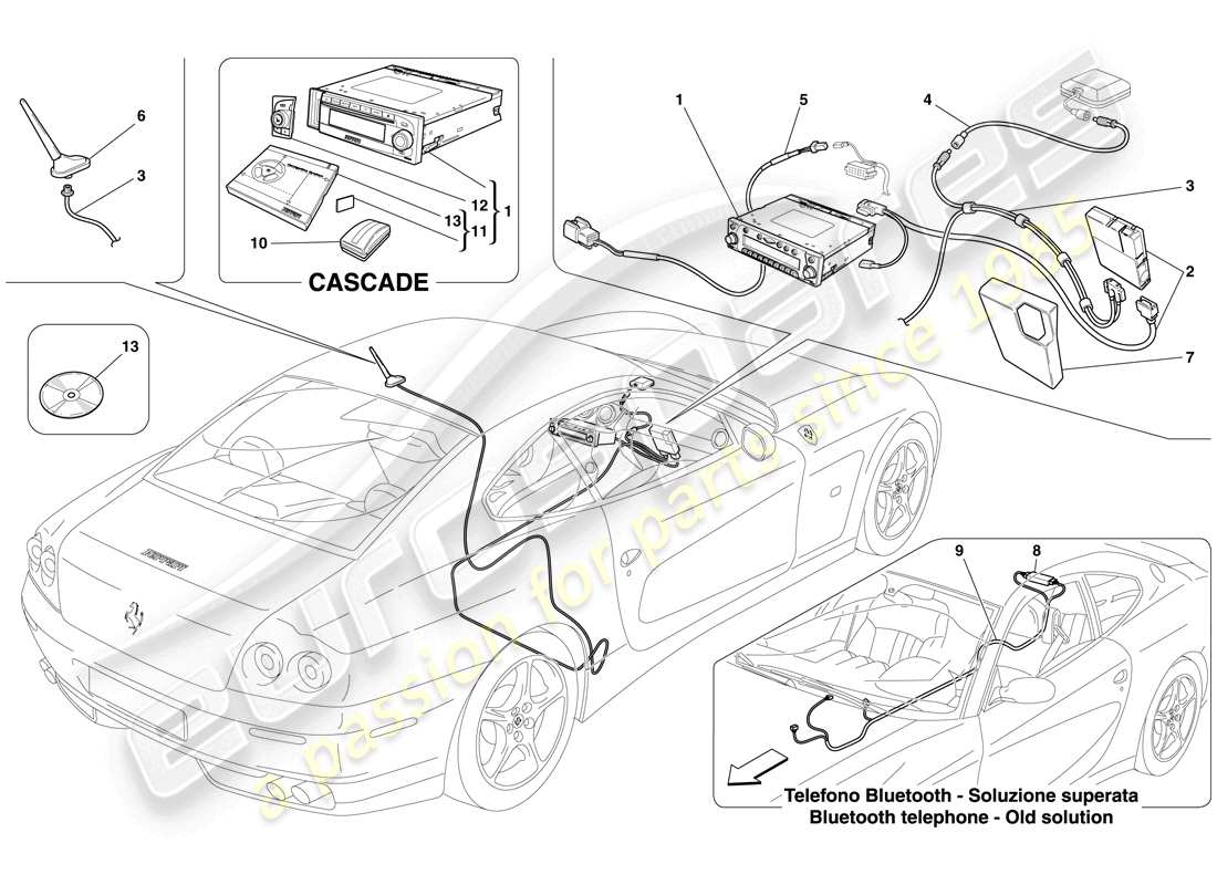 ferrari 612 sessanta (rhd) pro online telephone-gps module parts diagram