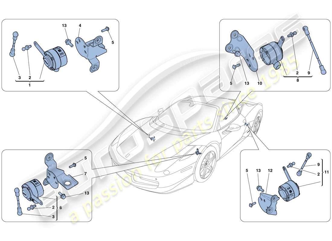 ferrari 458 italia (usa) electronic management (suspension) part diagram