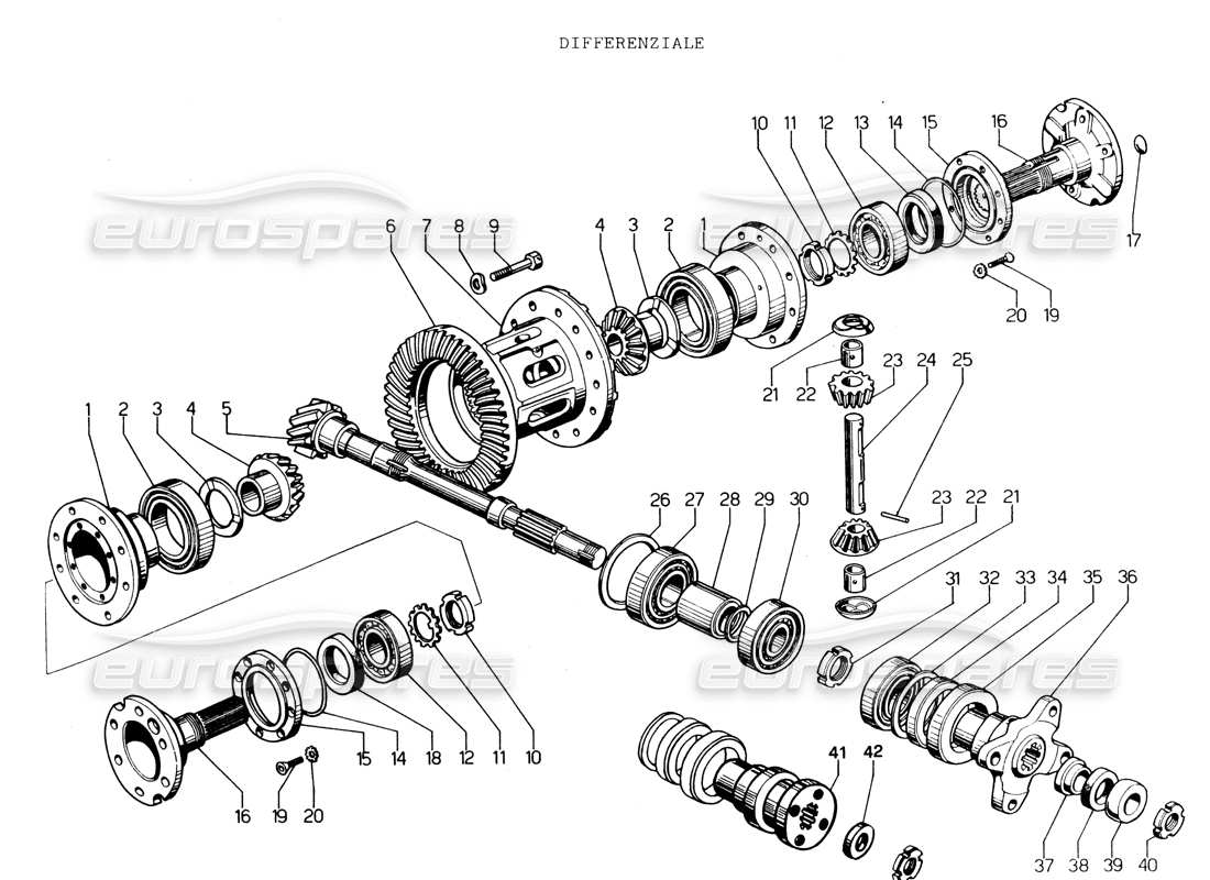 lamborghini espada differential (automatic transmission) part diagram