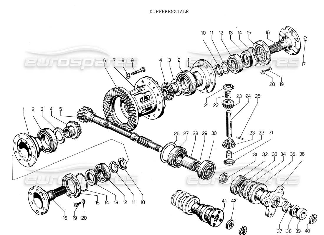 lamborghini espada differential (automatic transmission) parts diagram