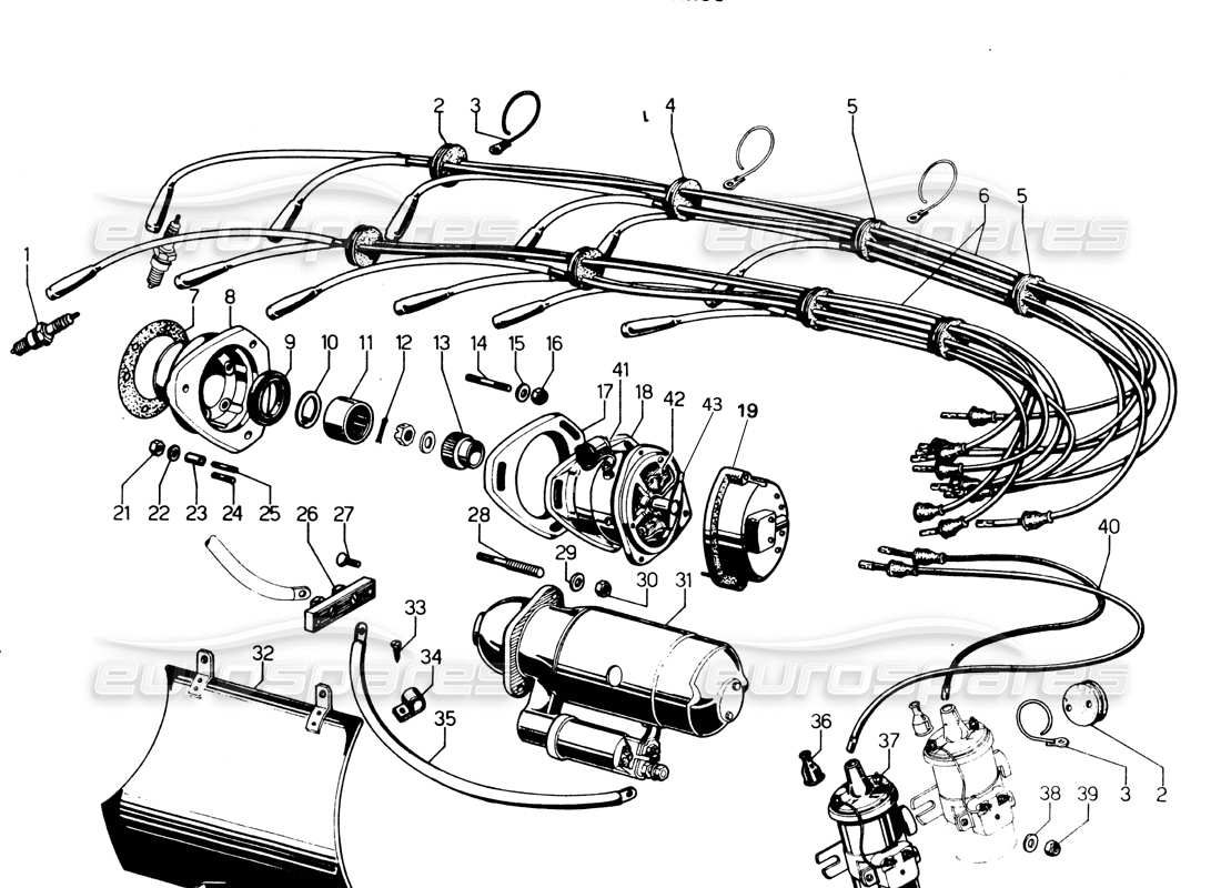 lamborghini espada electrical & distribution series iii part diagram