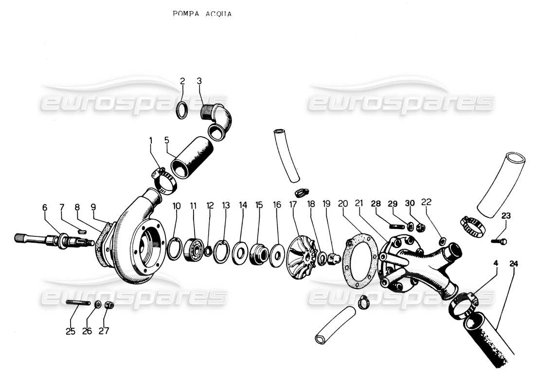 lamborghini espada water pump part diagram