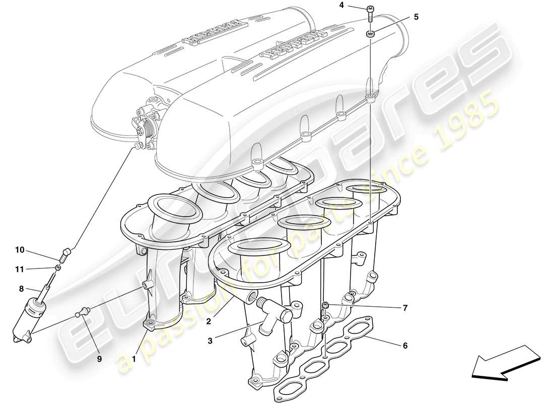 ferrari f430 coupe (usa) intake manifold part diagram