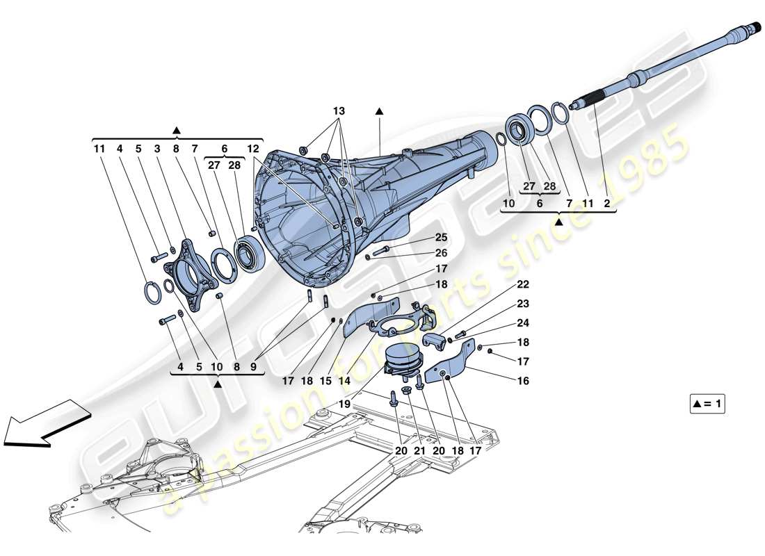 ferrari california t (usa) transmission housing parts diagram