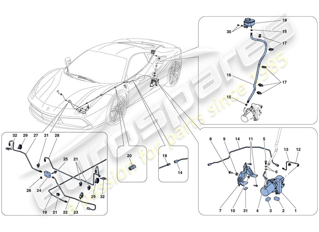 ferrari 488 gtb (europe) vehicle lift system parts diagram