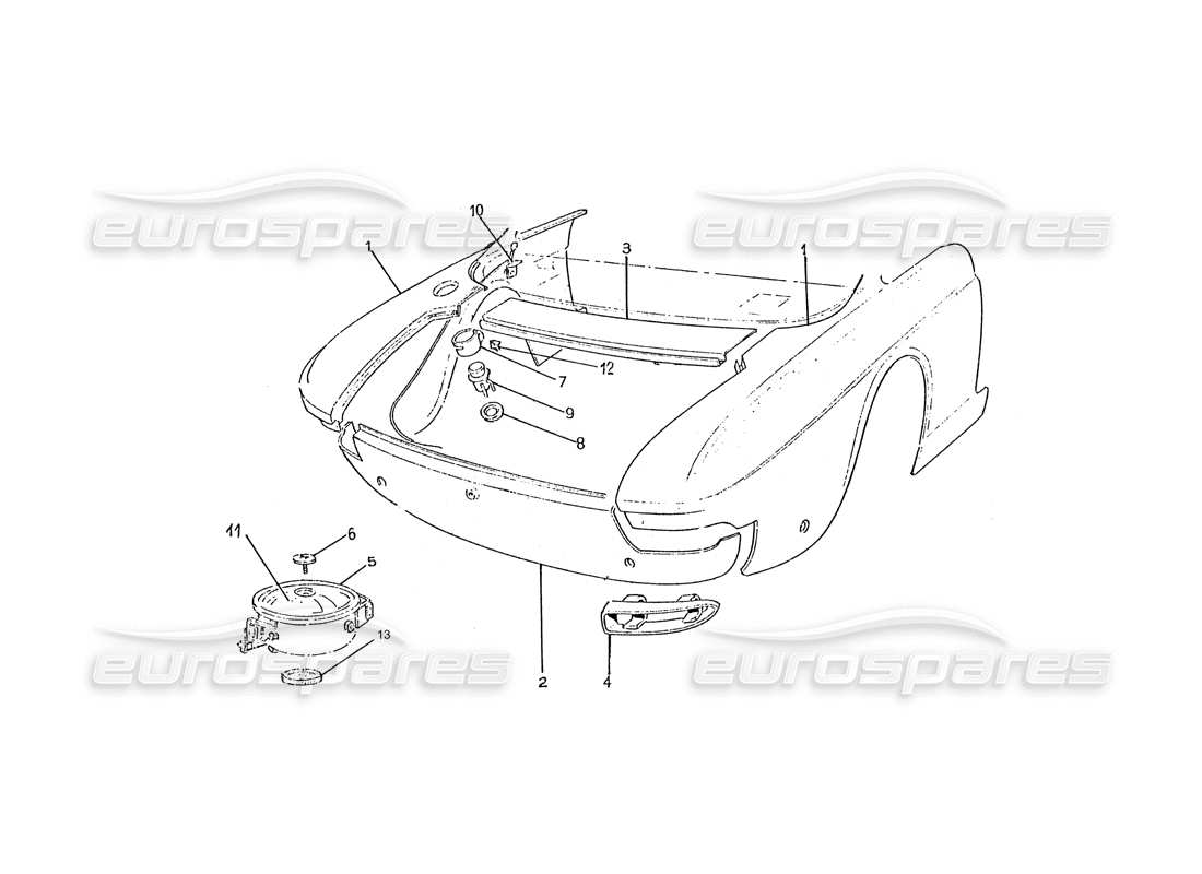 ferrari 330 gtc (coachwork) rear end panels part diagram