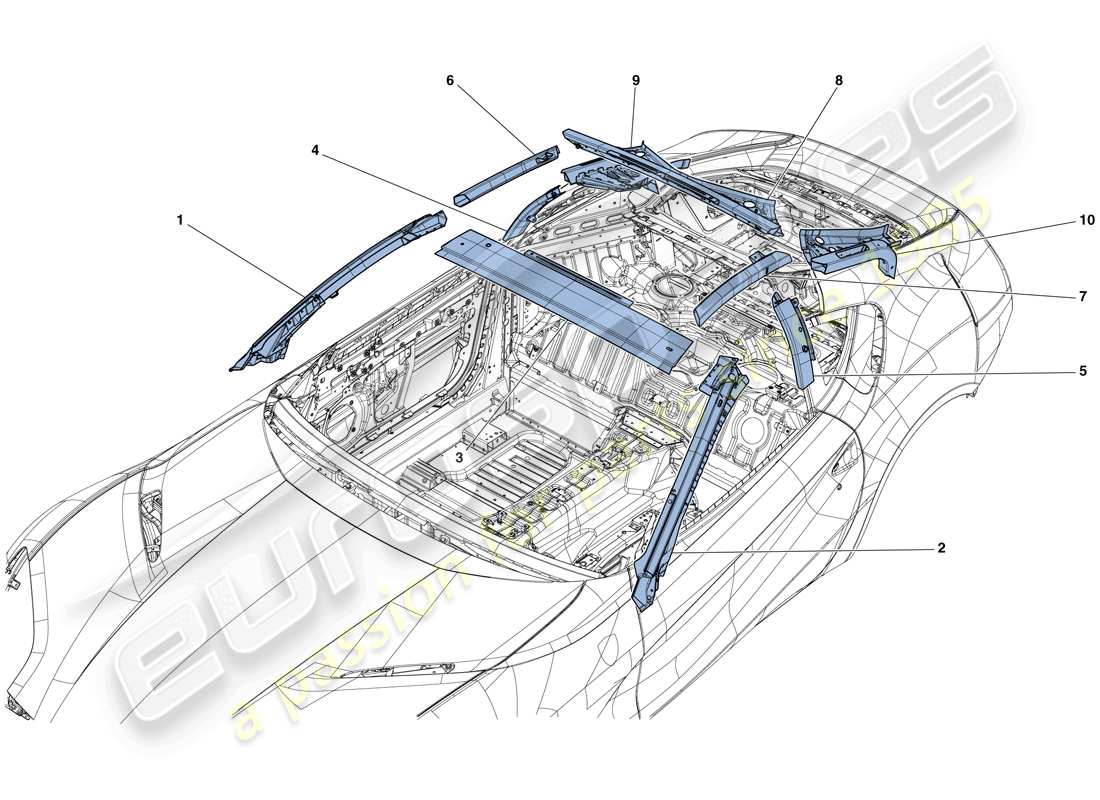 ferrari 812 superfast (europe) greenhouse parts diagram