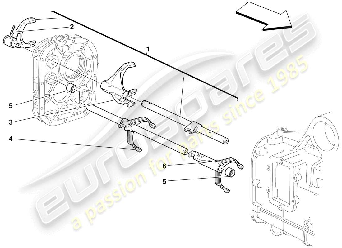 ferrari f430 scuderia spider 16m (usa) internal gearbox controls parts diagram