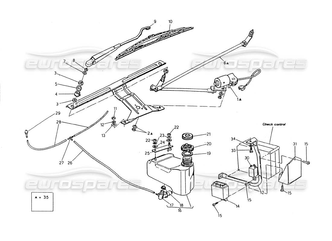 maserati 418 / 4.24v / 430 windshield wiper, rh steering parts diagram
