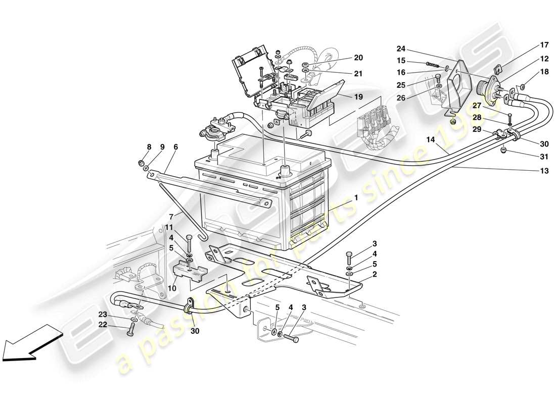 maserati mc12 battery parts diagram