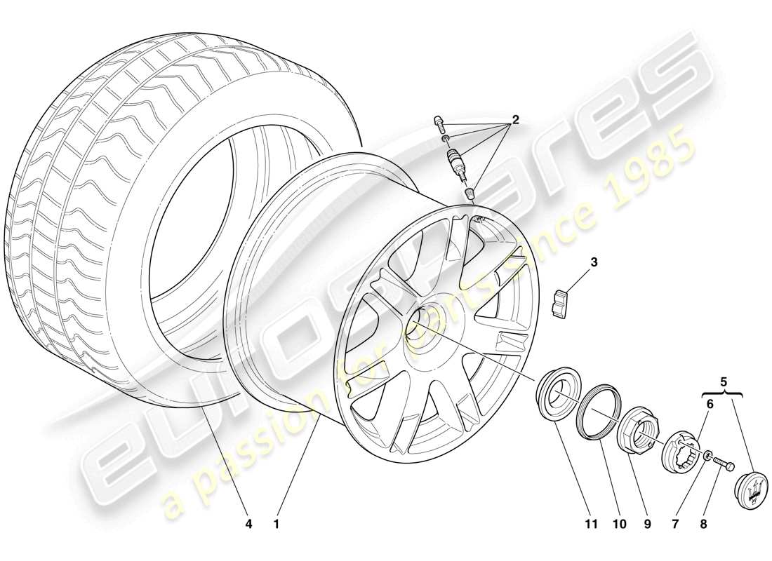 maserati mc12 wheels parts diagram