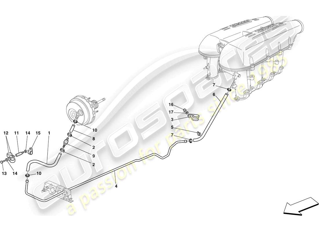 ferrari f430 coupe (usa) power steering system parts diagram