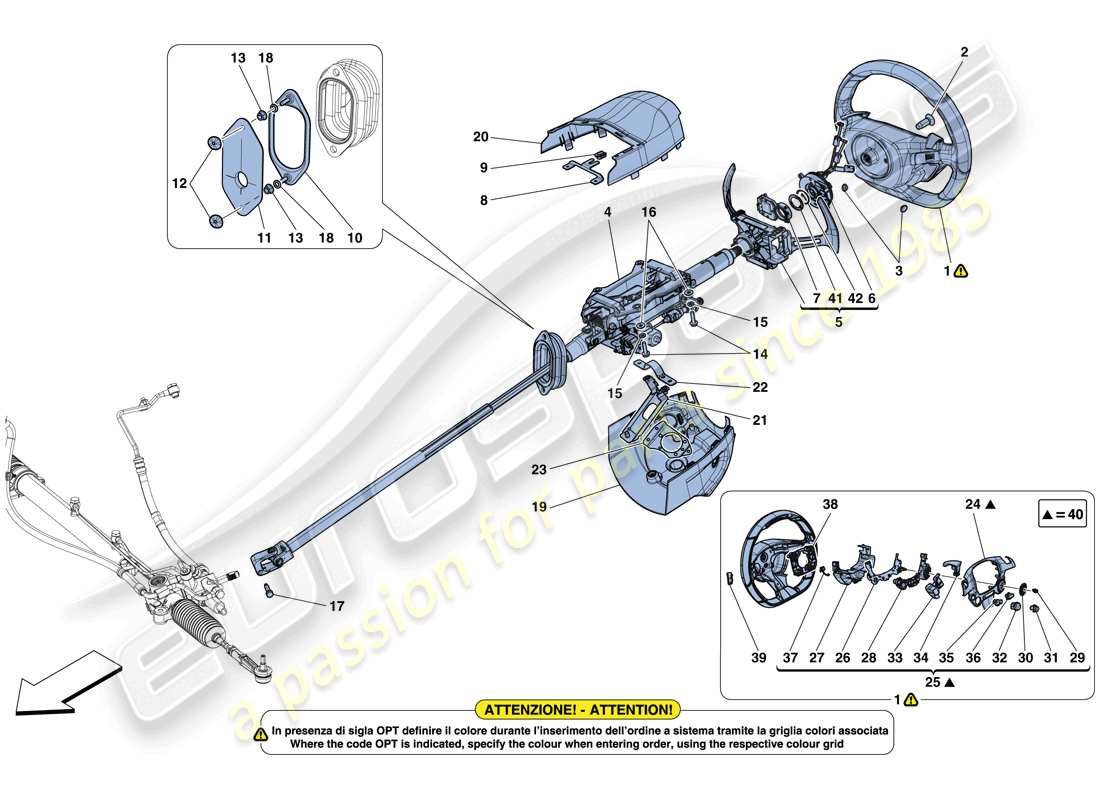 ferrari gtc4 lusso t (usa) steering control parts diagram