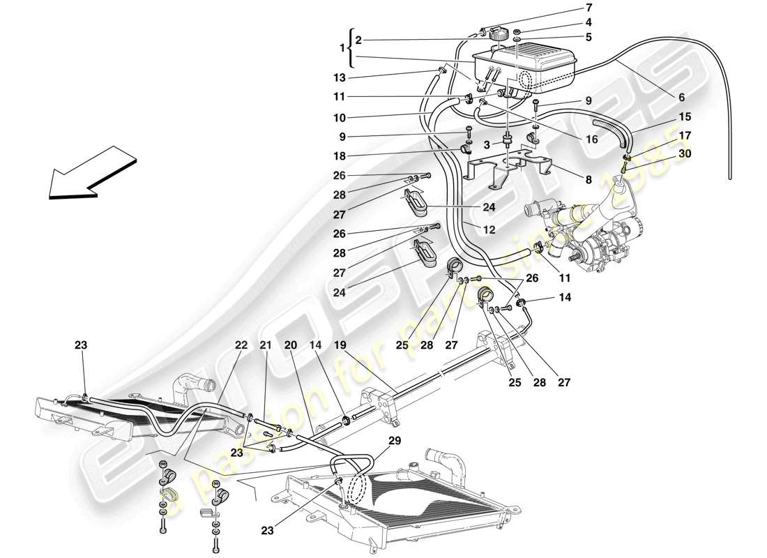 maserati mc12 nourice and pipes parts diagram