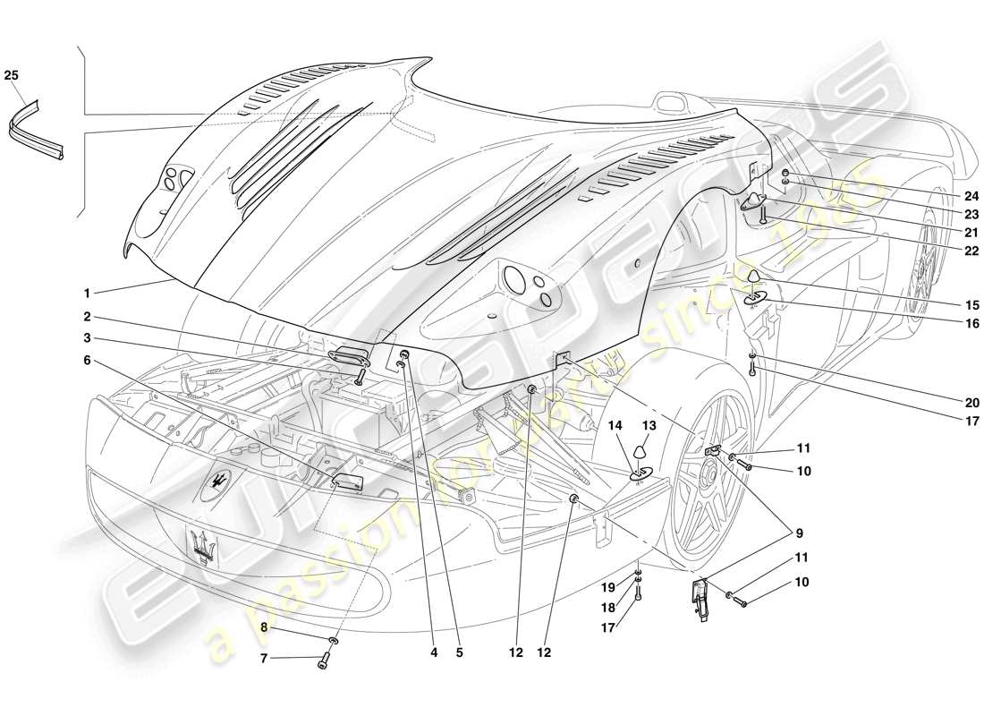 maserati mc12 front lid parts diagram