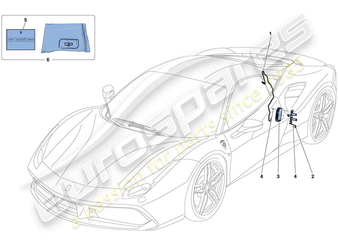 ferrari 488 gtb (europe) telemetry parts diagram