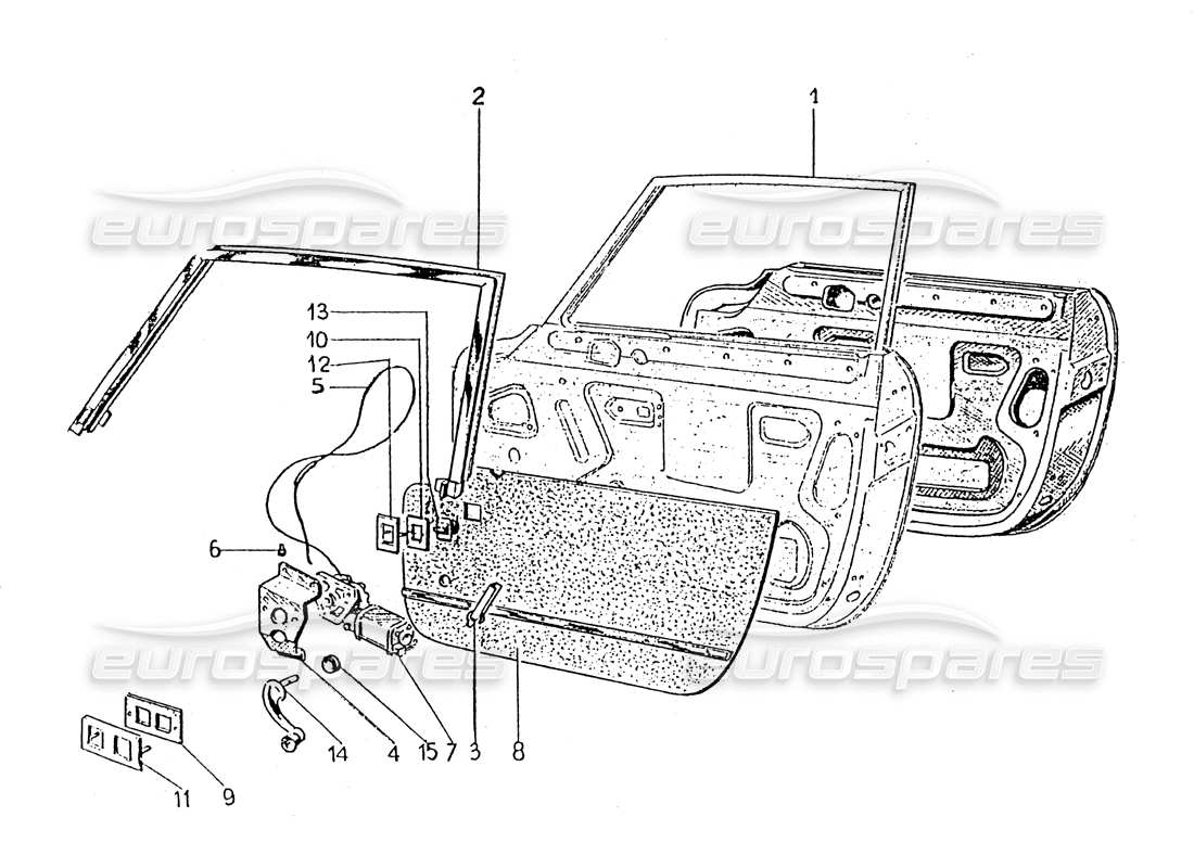 ferrari 330 gt 2+2 (coachwork) door - electric glass motor (edition 1 + 2) parts diagram
