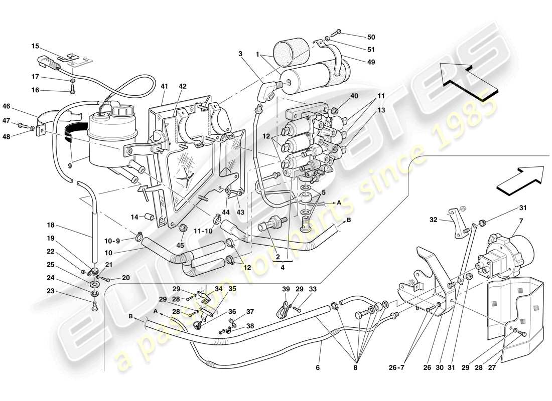 ferrari 599 sa aperta (rhd) power unit and tank part diagram