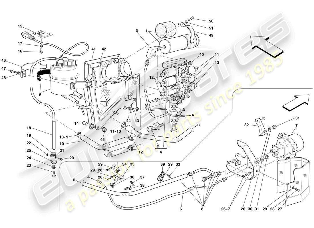 ferrari 599 sa aperta (usa) power unit and tank parts diagram