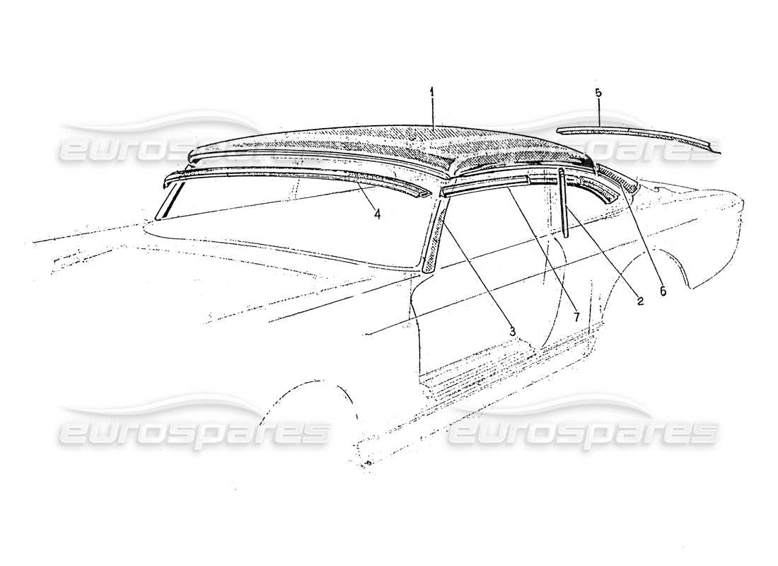 ferrari 330 gt 2+2 (coachwork) roof panel & trims (edition 2) part diagram