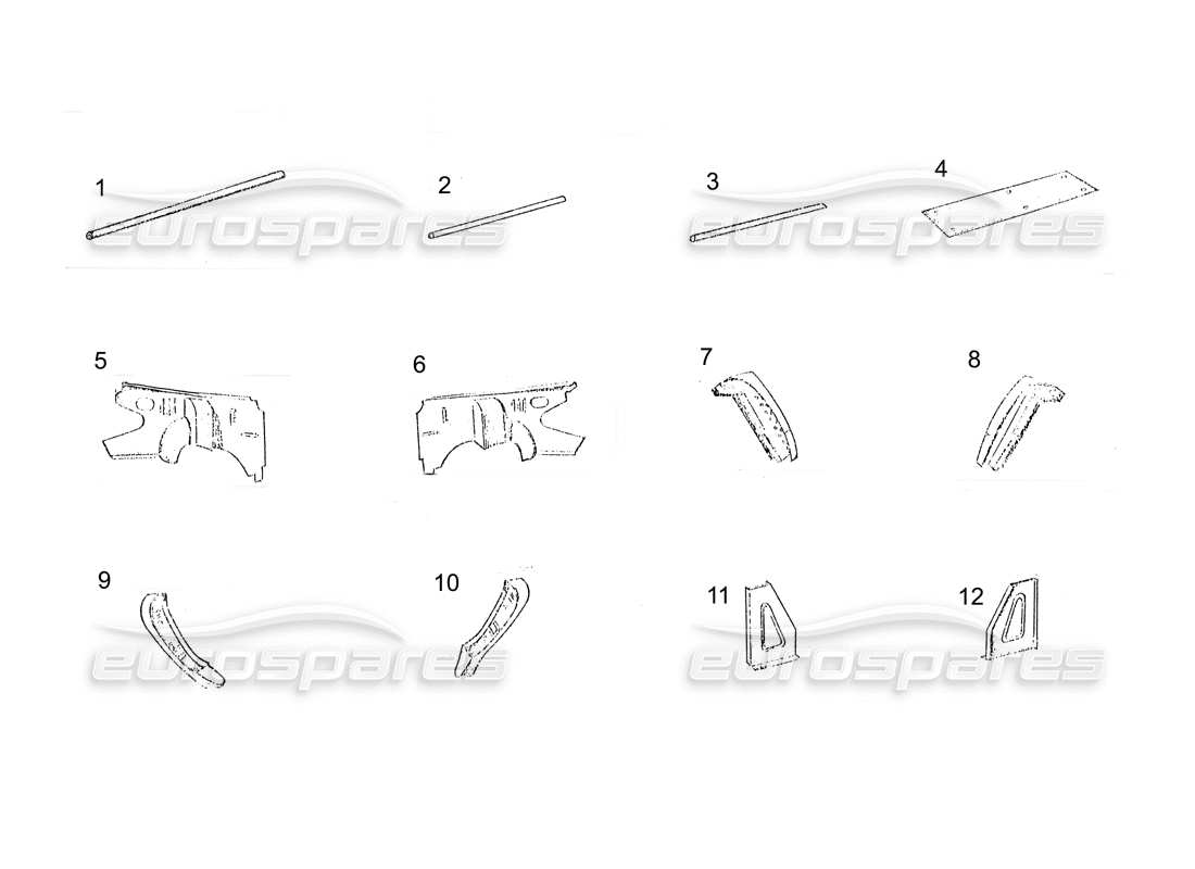 ferrari 250 gt (coachwork) chassis parts (continued) parts diagram