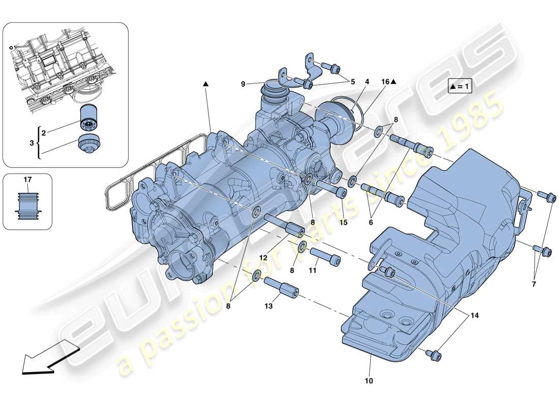 ferrari f12 tdf (rhd) cooling - oil pump parts diagram