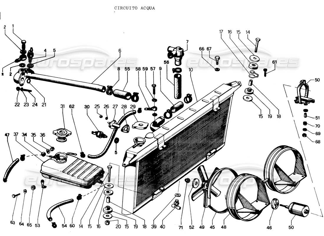 lamborghini espada water circuit part diagram