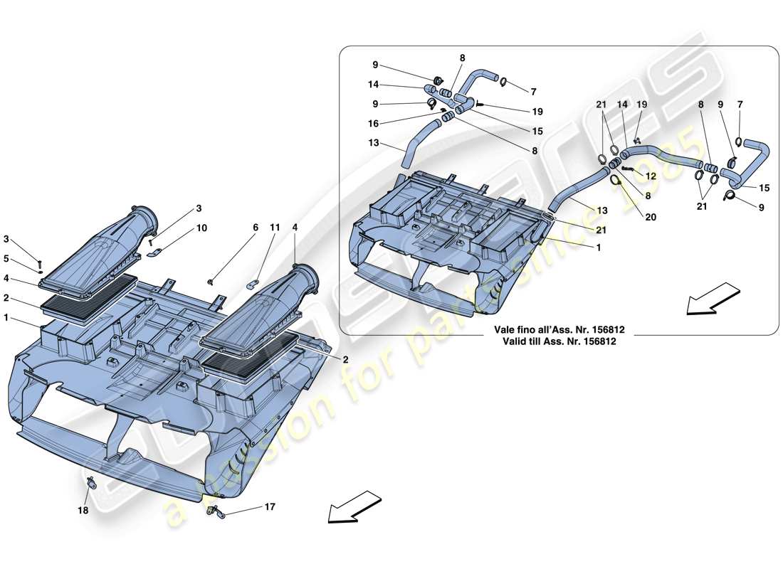 ferrari 812 superfast (europe) air intake parts diagram