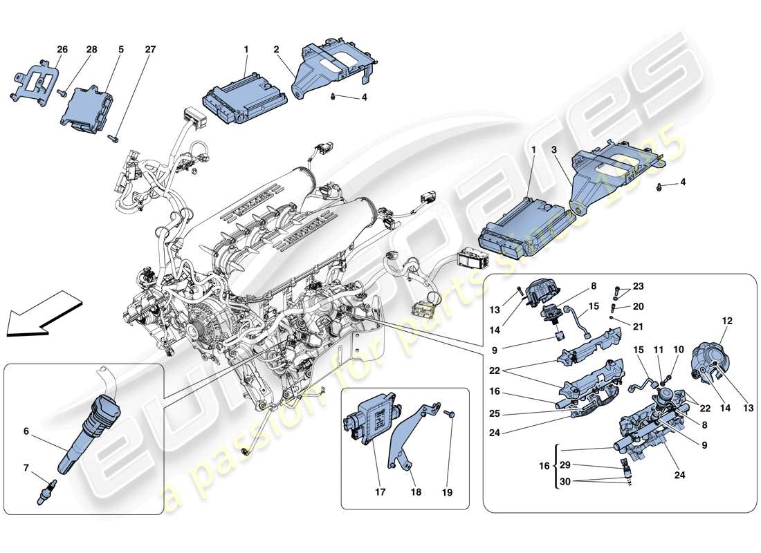 ferrari 458 speciale (usa) injection - ignition system part diagram