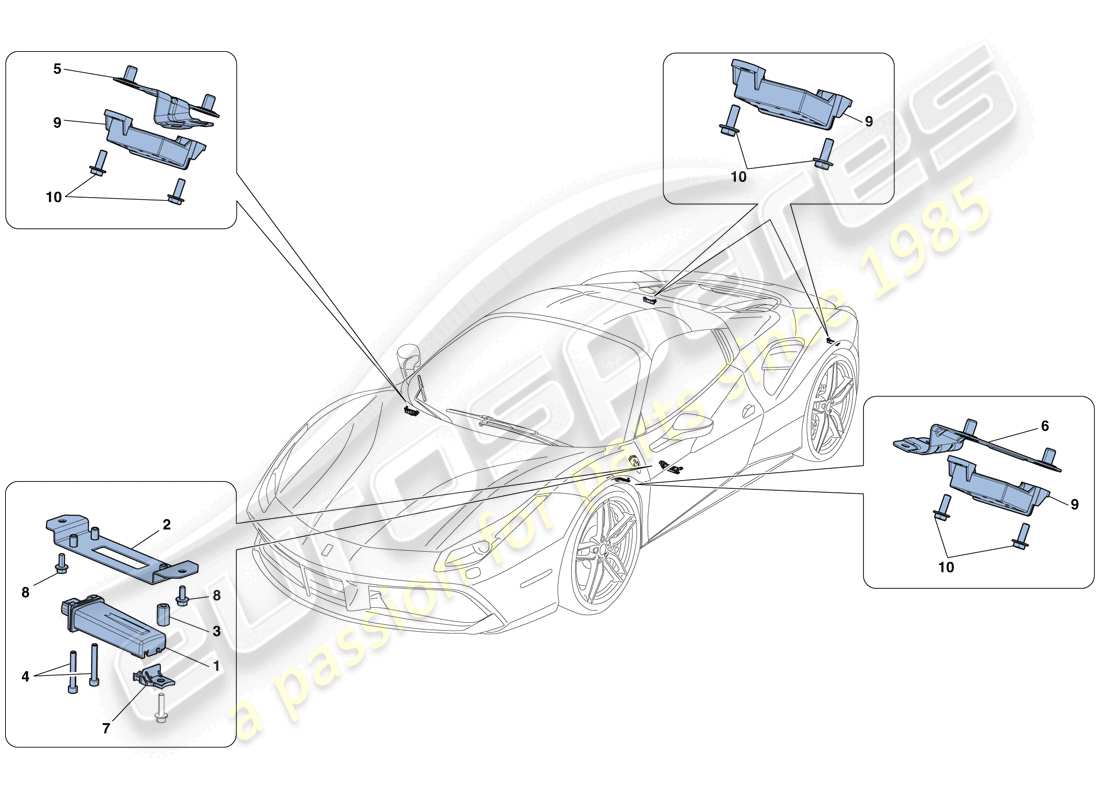 ferrari 488 spider (rhd) tyre pressure monitoring system parts diagram