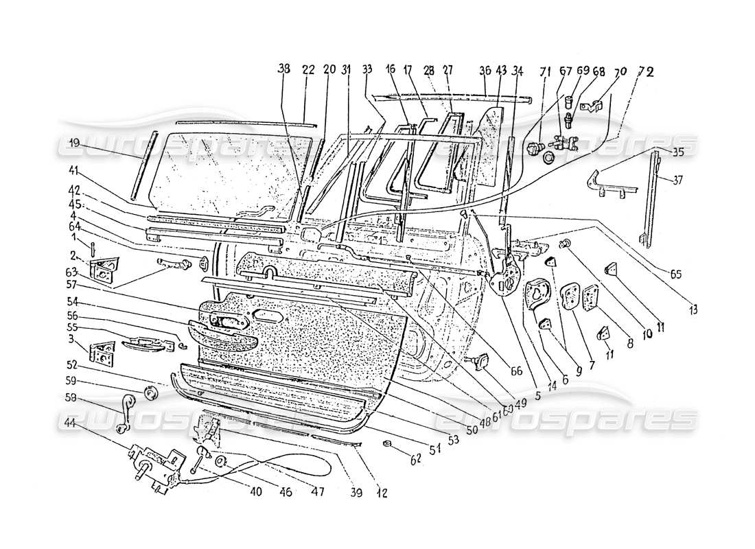 ferrari 330 gt 2+2 (coachwork) inner door trims (edition 1 + 2 + 3) part diagram