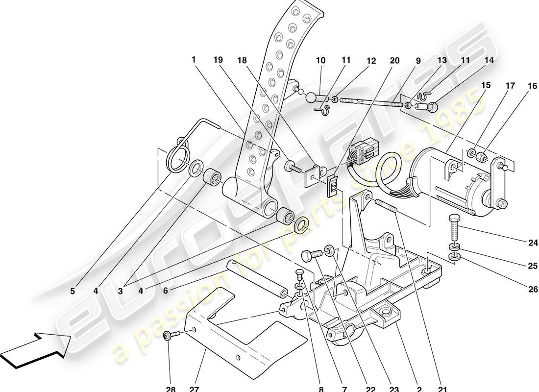 ferrari f430 coupe (usa) electronic accelerator pedal parts diagram
