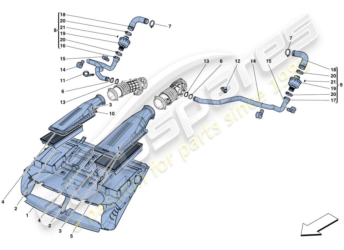ferrari f12 tdf (usa) air intake parts diagram