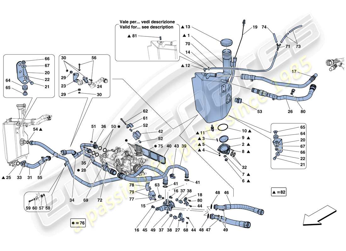 ferrari 812 superfast (europe) lubrication system: tank parts diagram