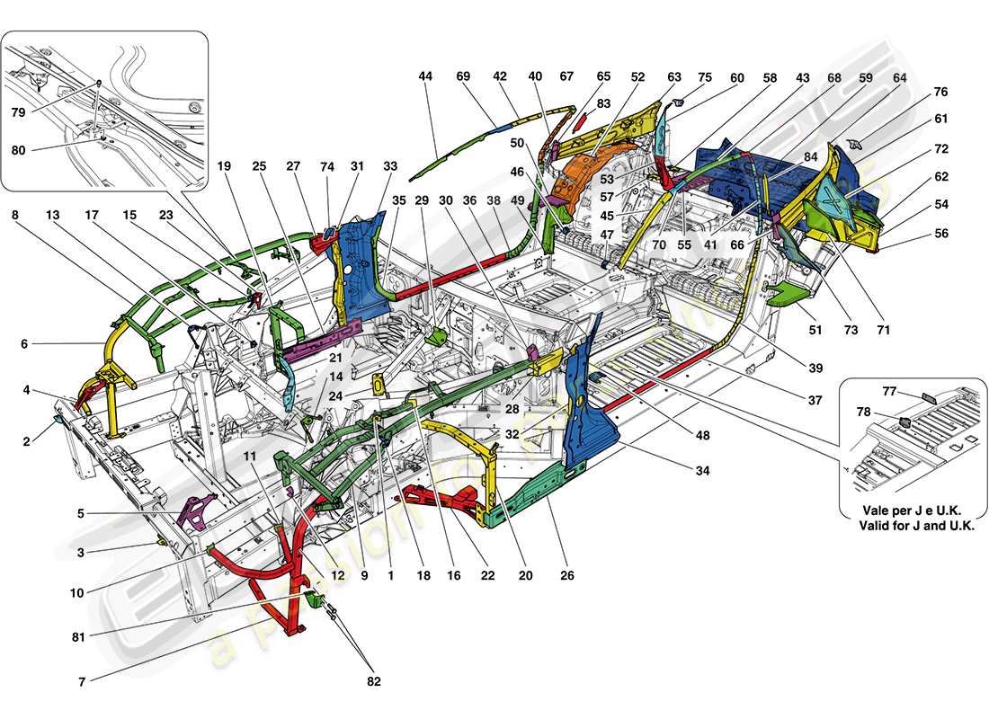 ferrari ff (europe) chassis completion parts diagram