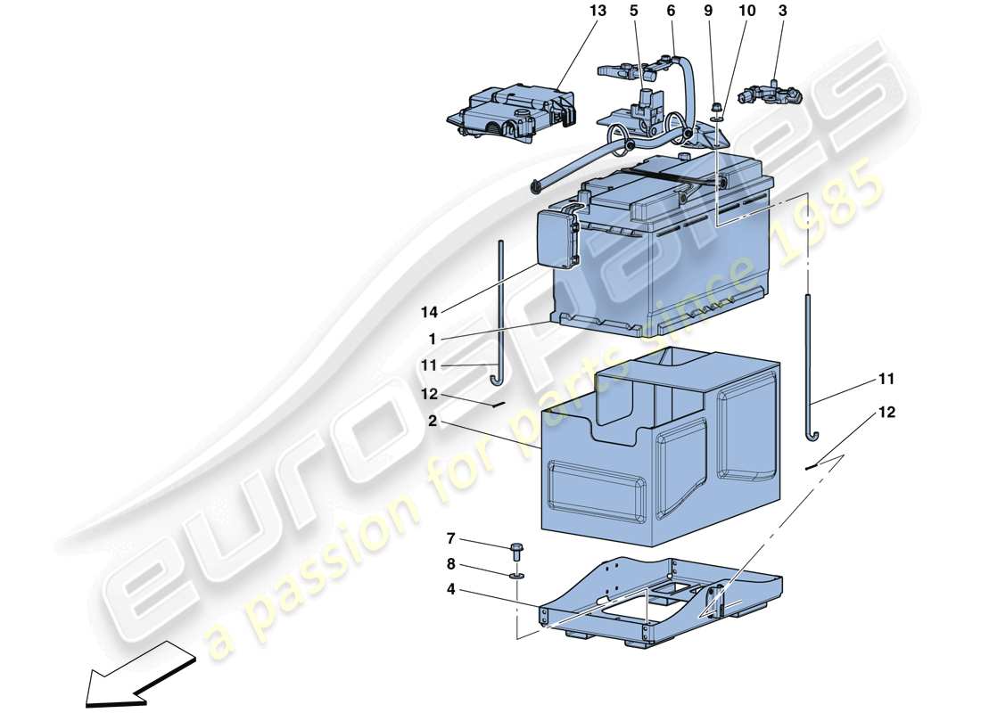 ferrari 812 superfast (usa) battery parts diagram