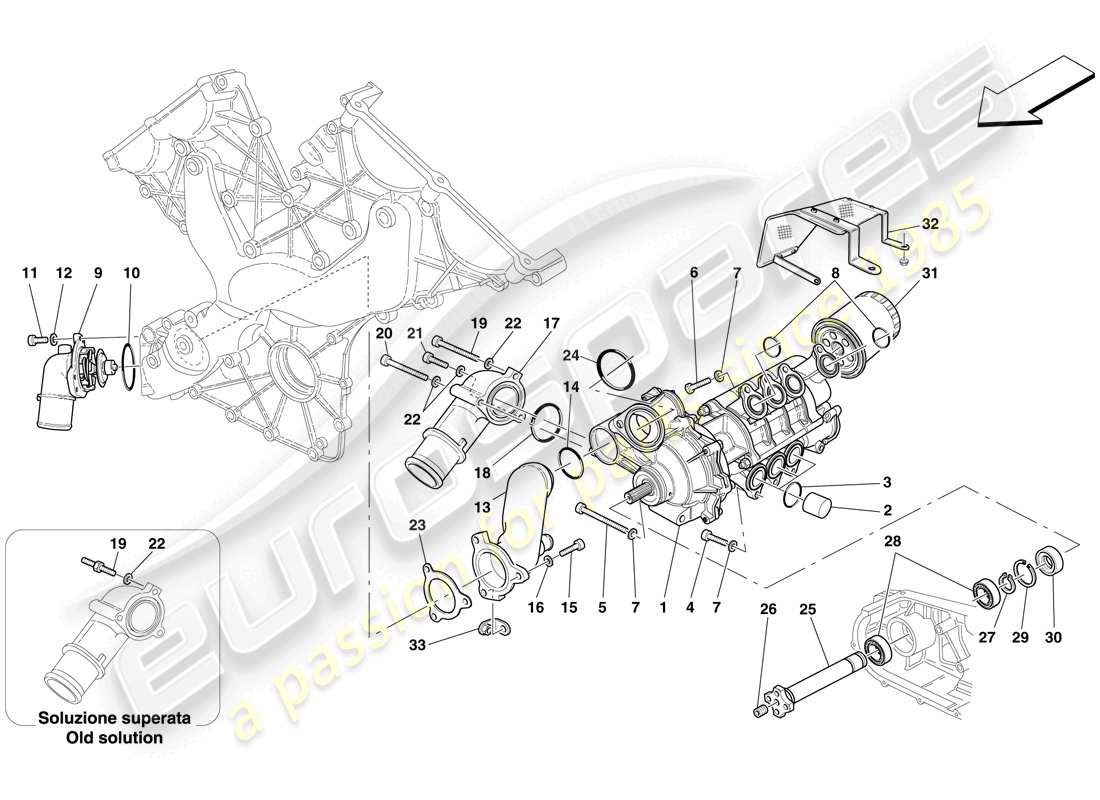 ferrari 599 gtb fiorano (usa) oil / water pump parts diagram