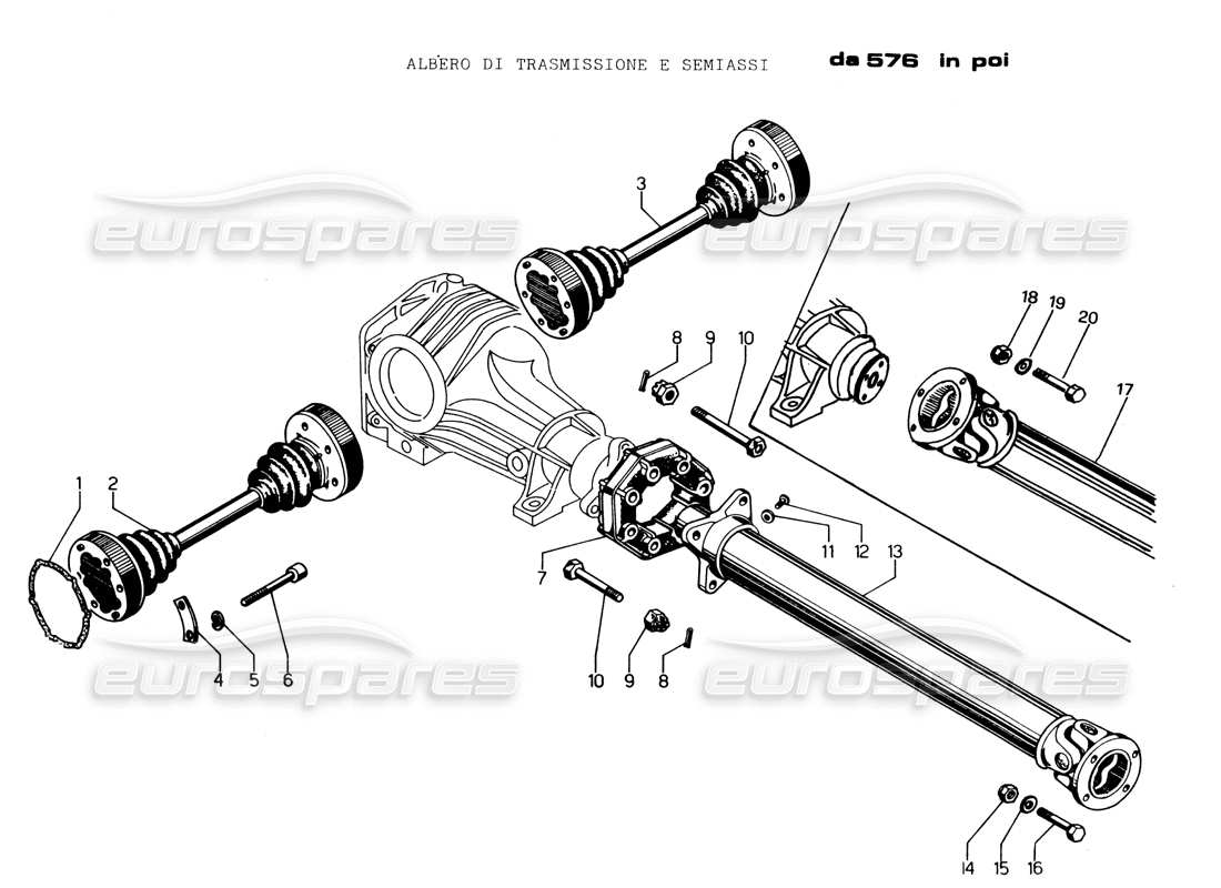 lamborghini espada transmission (from 576) part diagram