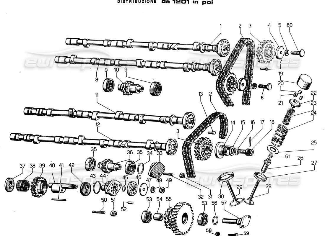 lamborghini espada distribution (1201 onwards) part diagram