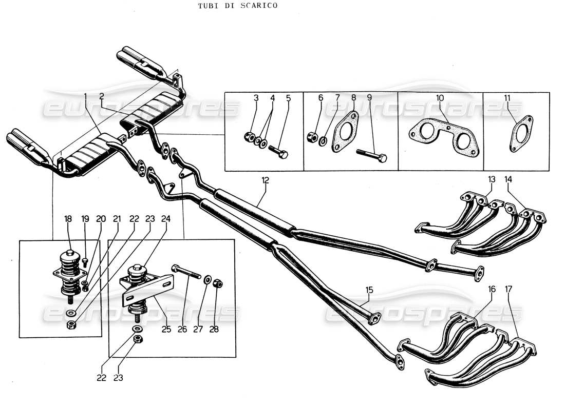 lamborghini espada exhaust (cambio automatico vetture usa) part diagram